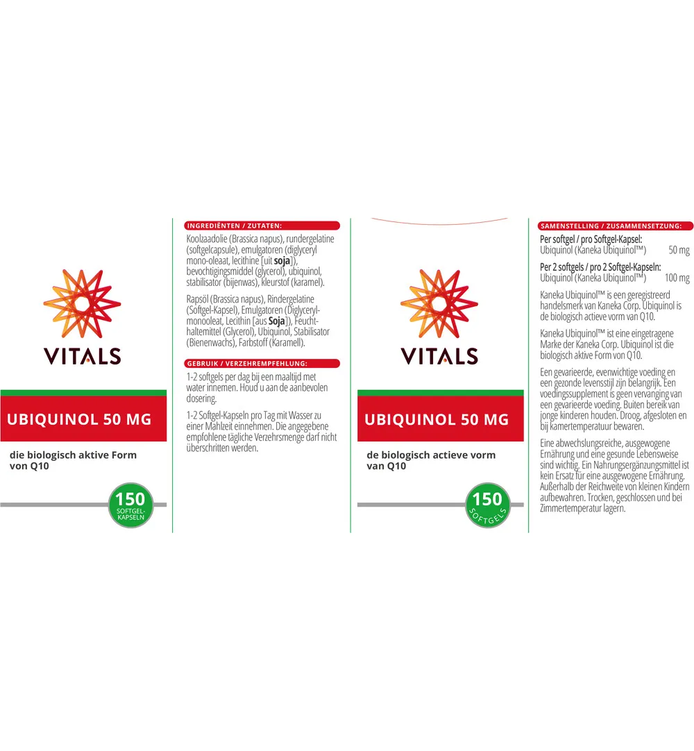 Vitals Ubiquinol 50 mg (150 softgels) - image 3
