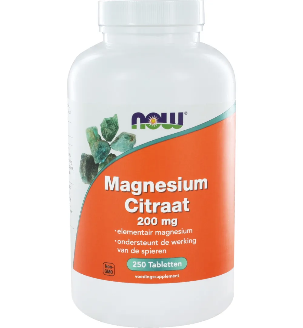 Now Magnesium citraat 200 mg (250 tabletten)