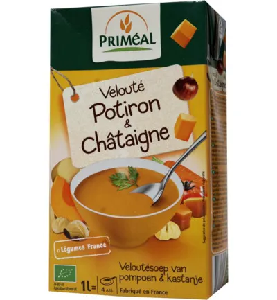Priméal Veloute Gebonden Soep Pompoen Kastanje Bio (1000 ml)