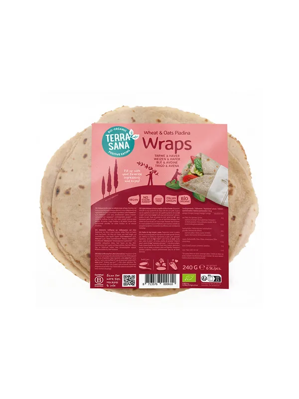 Terrasana Piadina Wraps Tarwe En Haver Bio (240 gr)