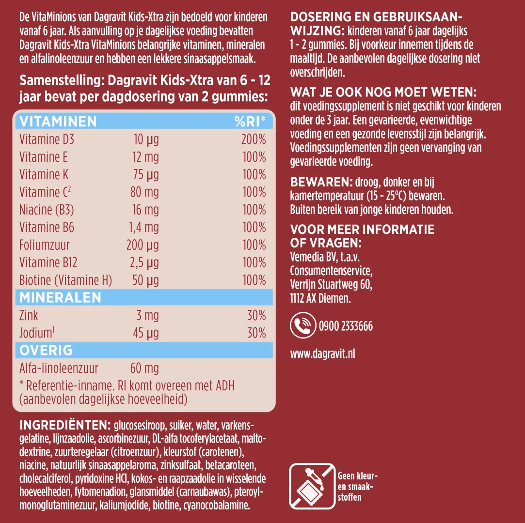 Dagravit Kids-Xtra Vitaminions Gums 6-12 Jaar (60 stuks) - image 5