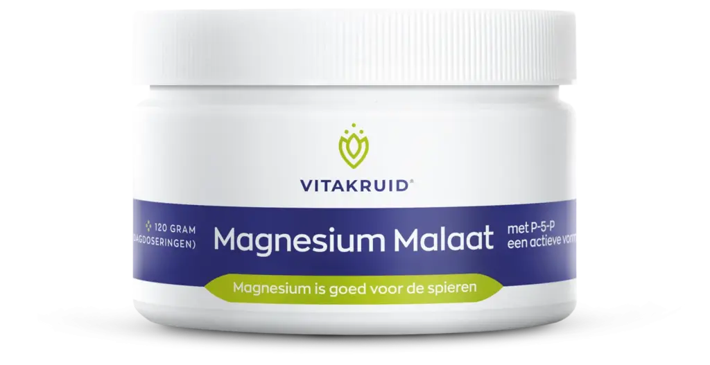 Vitakruid Magnesium Malaat Met Vitamine B6 (P-5-P) (120 gr)