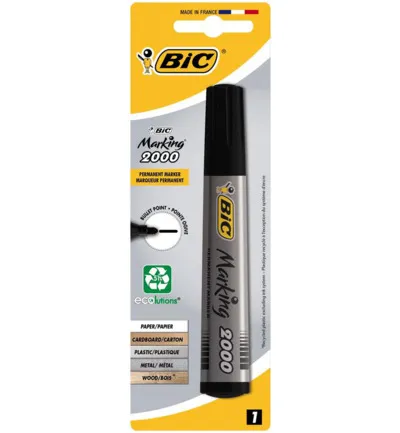 Bic Permanent Marker Zwart Blister (1 stuk)