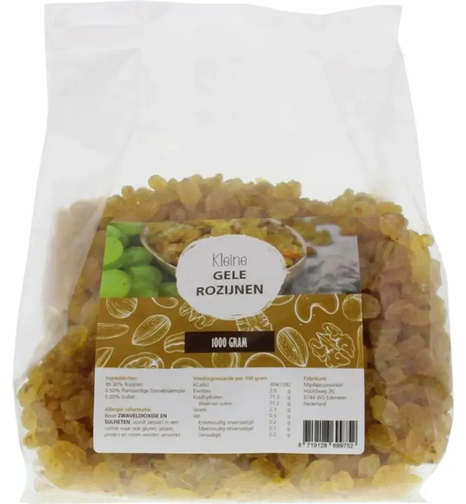 Mijnnatuurwinkel Gele Sultana Rozijnen (1000 gr)