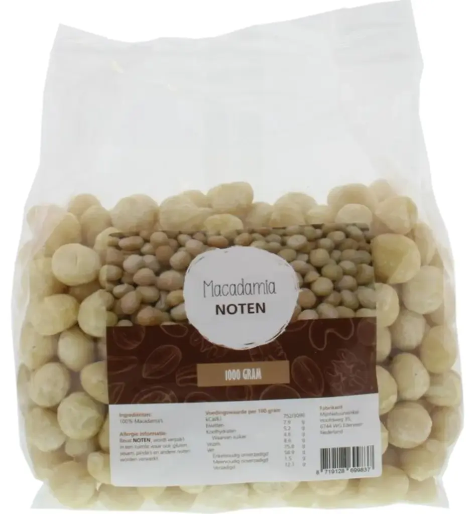 Mijnnatuurwinkel Macadamia Noten (1000 gr)