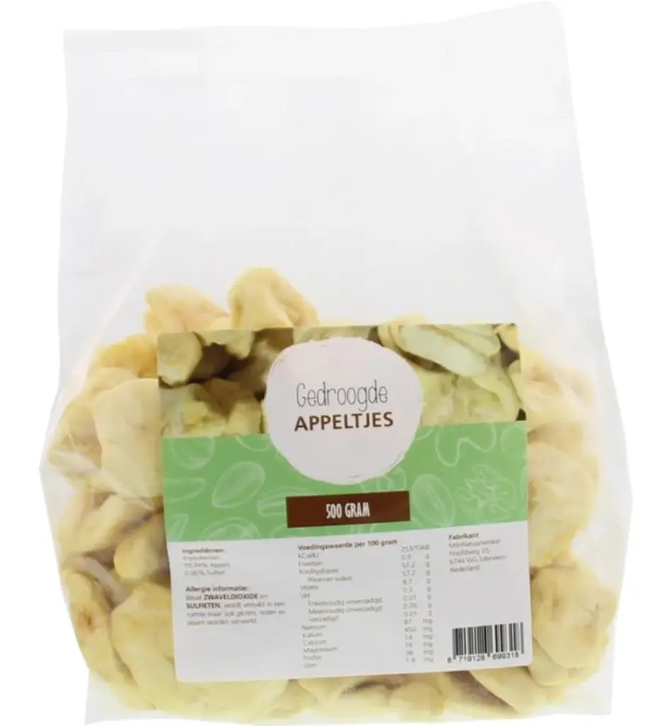 Mijnnatuurwinkel Gedroogde Appeltjes (500 gr)