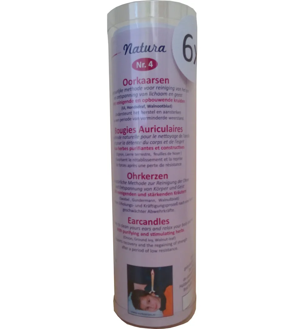 Naturado Oorkaarsen reinigend en opbouwend nr.4 (6 stuks)