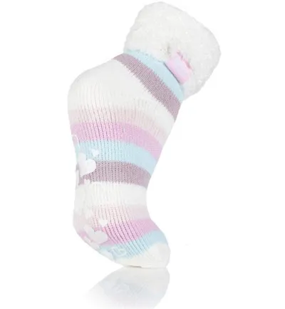 Heat Holders Ladies Lounge Socks 4-8 37-42 Cream Stripe (1 Paar)