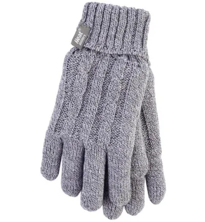 Heat Holders Ladies Cable Gloves Maat S/M Lightgrey (1 Paar)