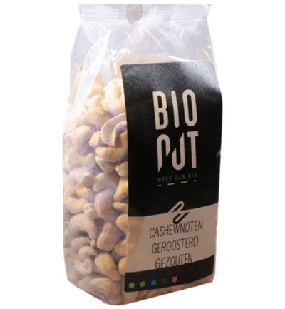 Bionut Cashewnoten Geroosterd Gezouten Bio (500 gr)