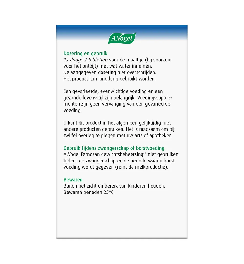 A.Vogel Famosan Overgang Gewichtsbeheersing (60 tabletten) - image 2