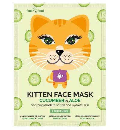 Montagne Jeunesse Kitten sheet face mask cucumber & aloe (1 stuk)