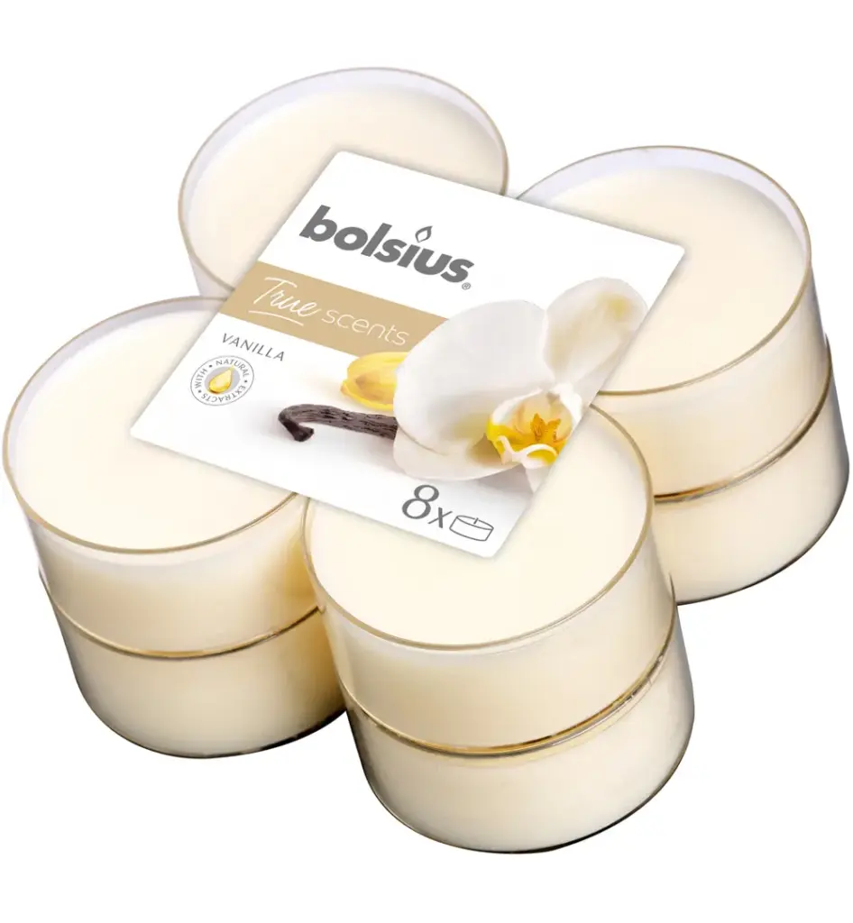 Bolsius True Scents Maxilicht Vanilla (8 stuks)