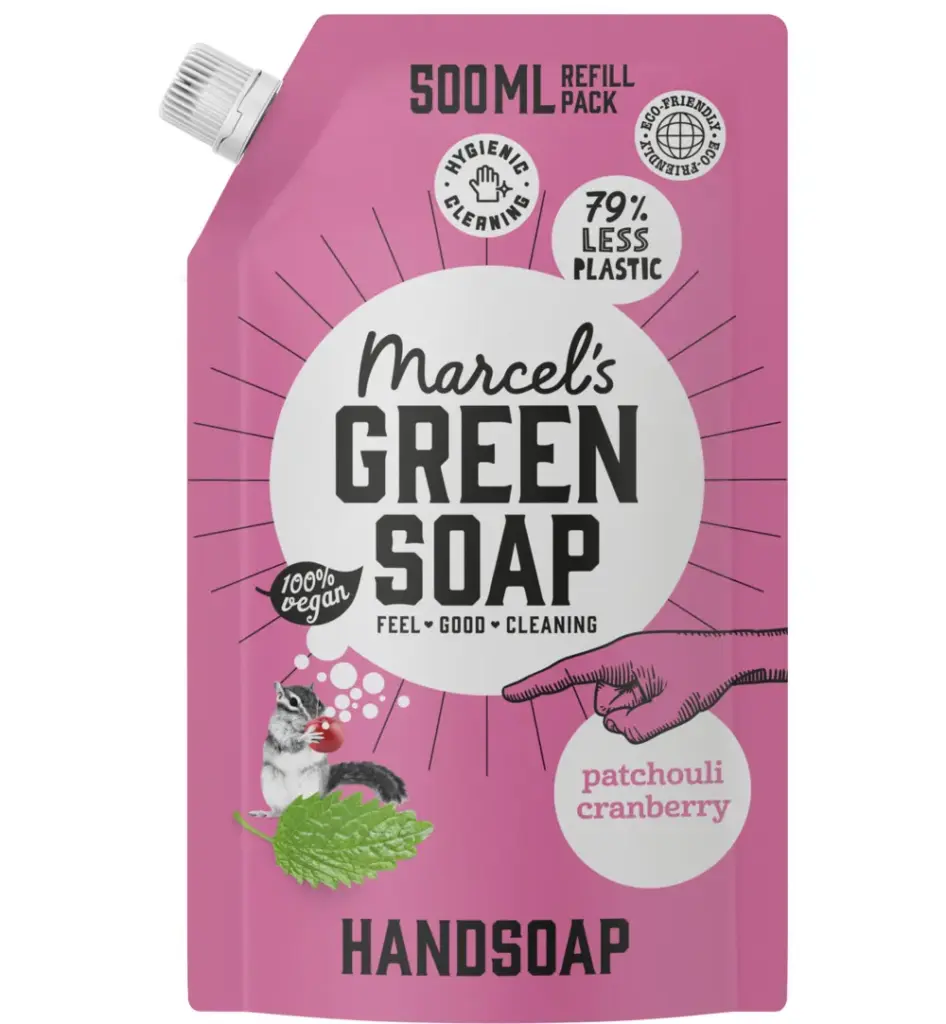 Marcel's Green Soap Handzeep patchouli & cranberry navul (500 ml)