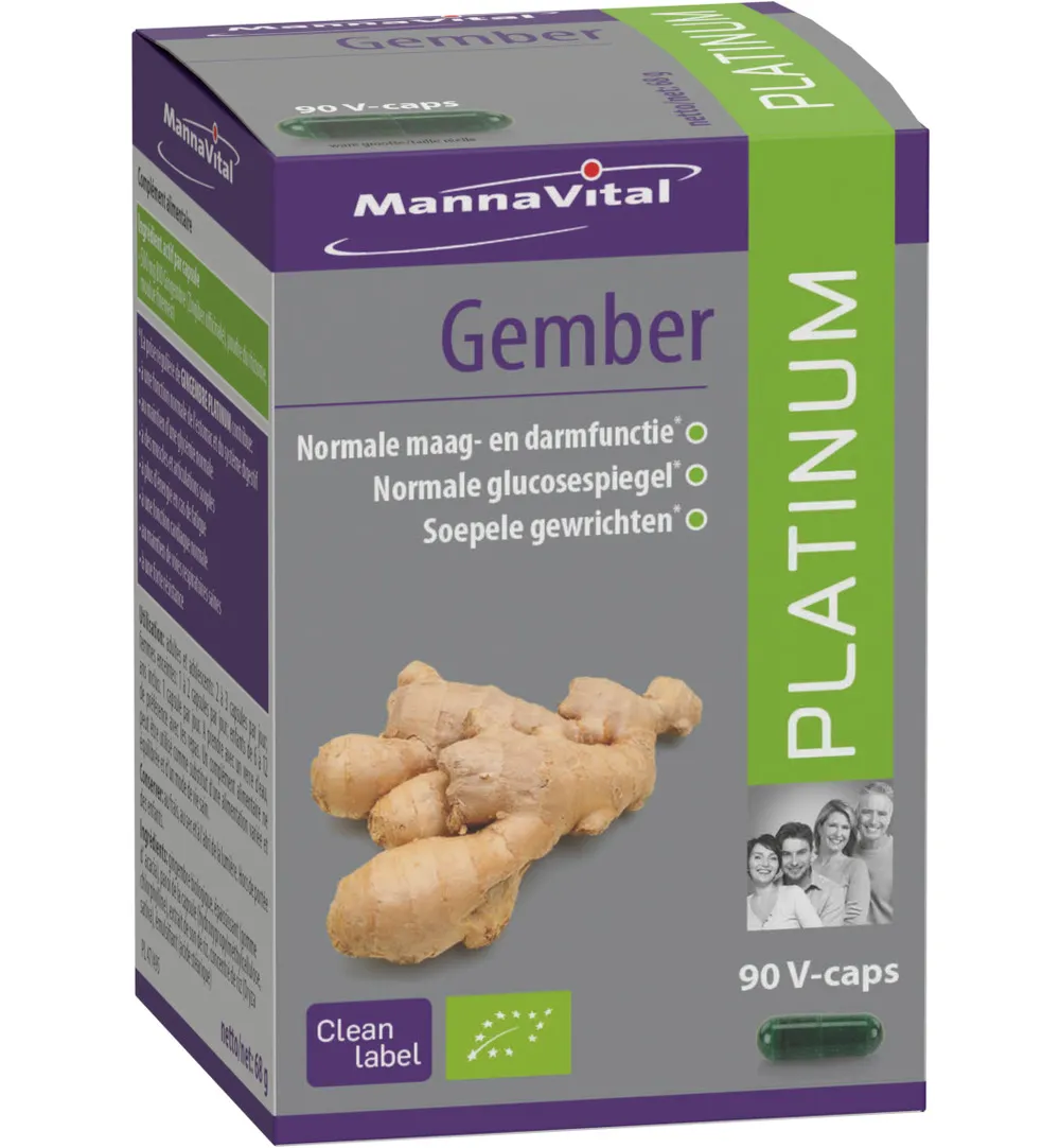 Mannavital Gember bio platinum (90 vega capsules)