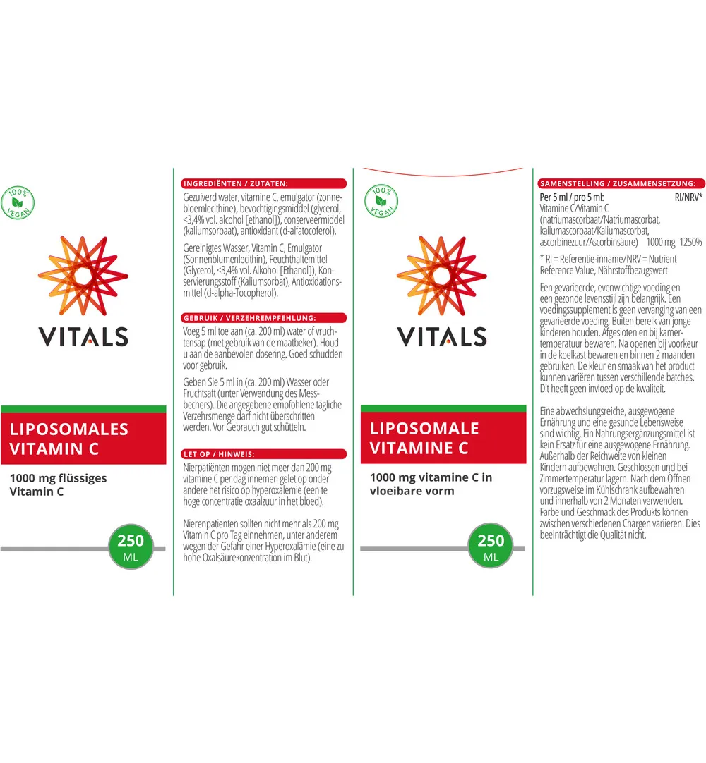Vitals Liposomale Vitamine C (250 ml) - image 3