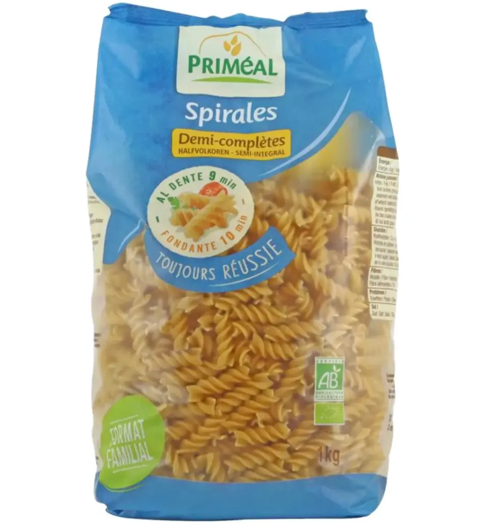 Priméal Fusilli halfvolkoren familie verpakking bio (1000 gr)