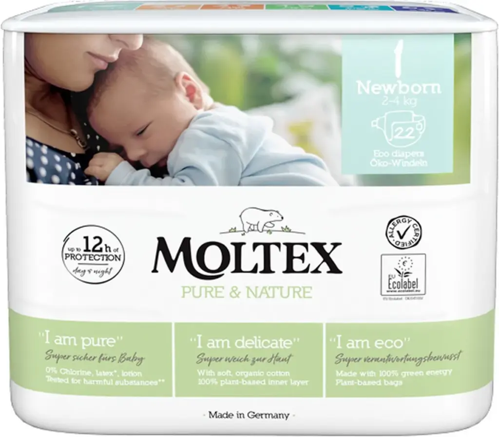 Moltex Pure & nature babyluiers newborn (22 stuks)