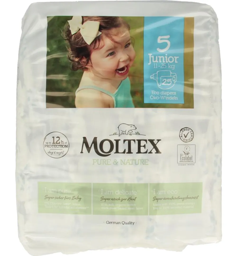 Moltex Pure & nature babyluiers junior (25 stuks)