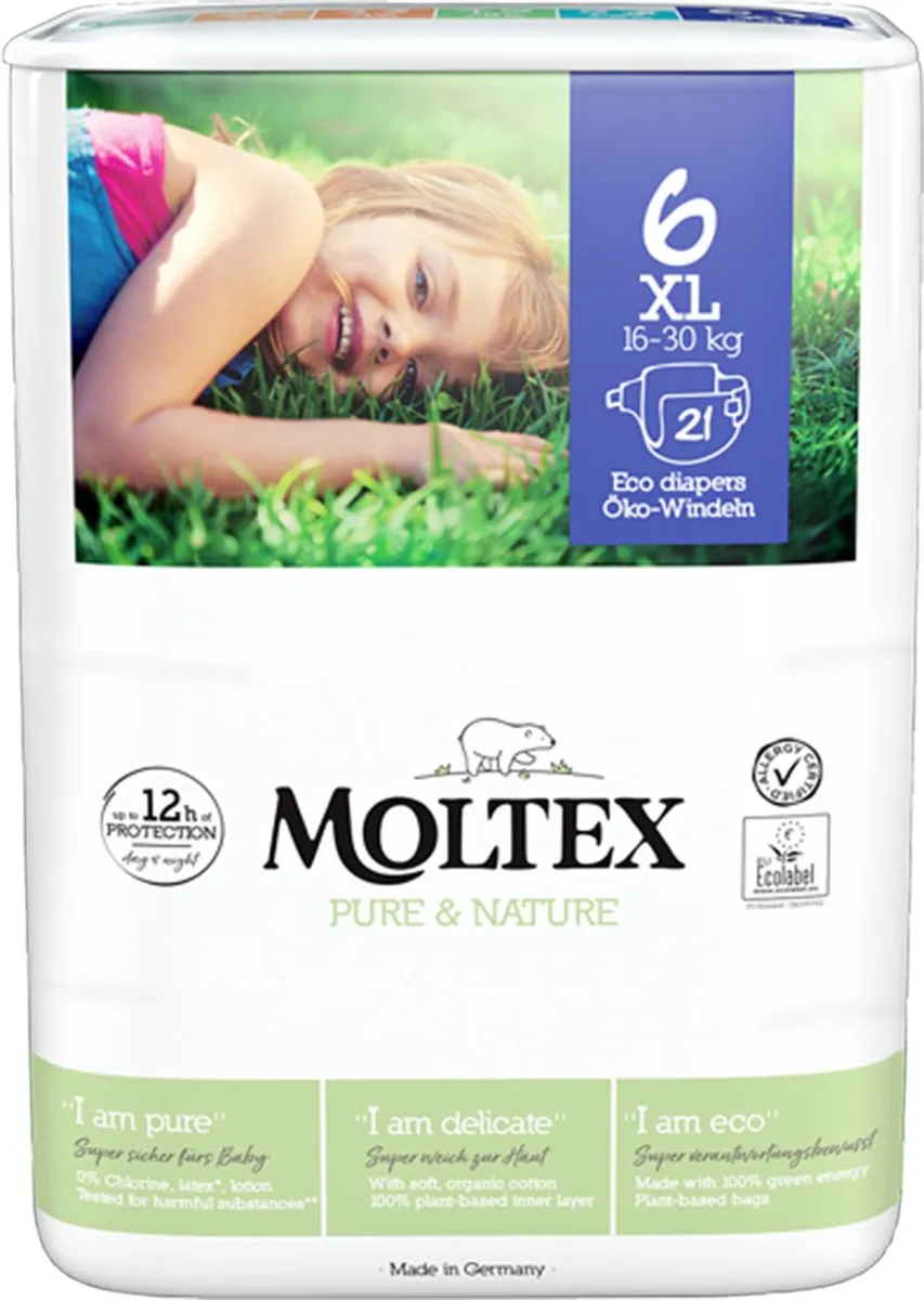Moltex Pure & nature babyluiers XL (21 stuk)