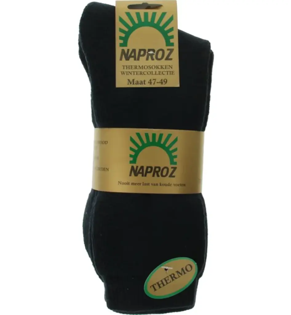 Naproz Thermo Sokken Blauw Maat 47-49 (3 Paar)