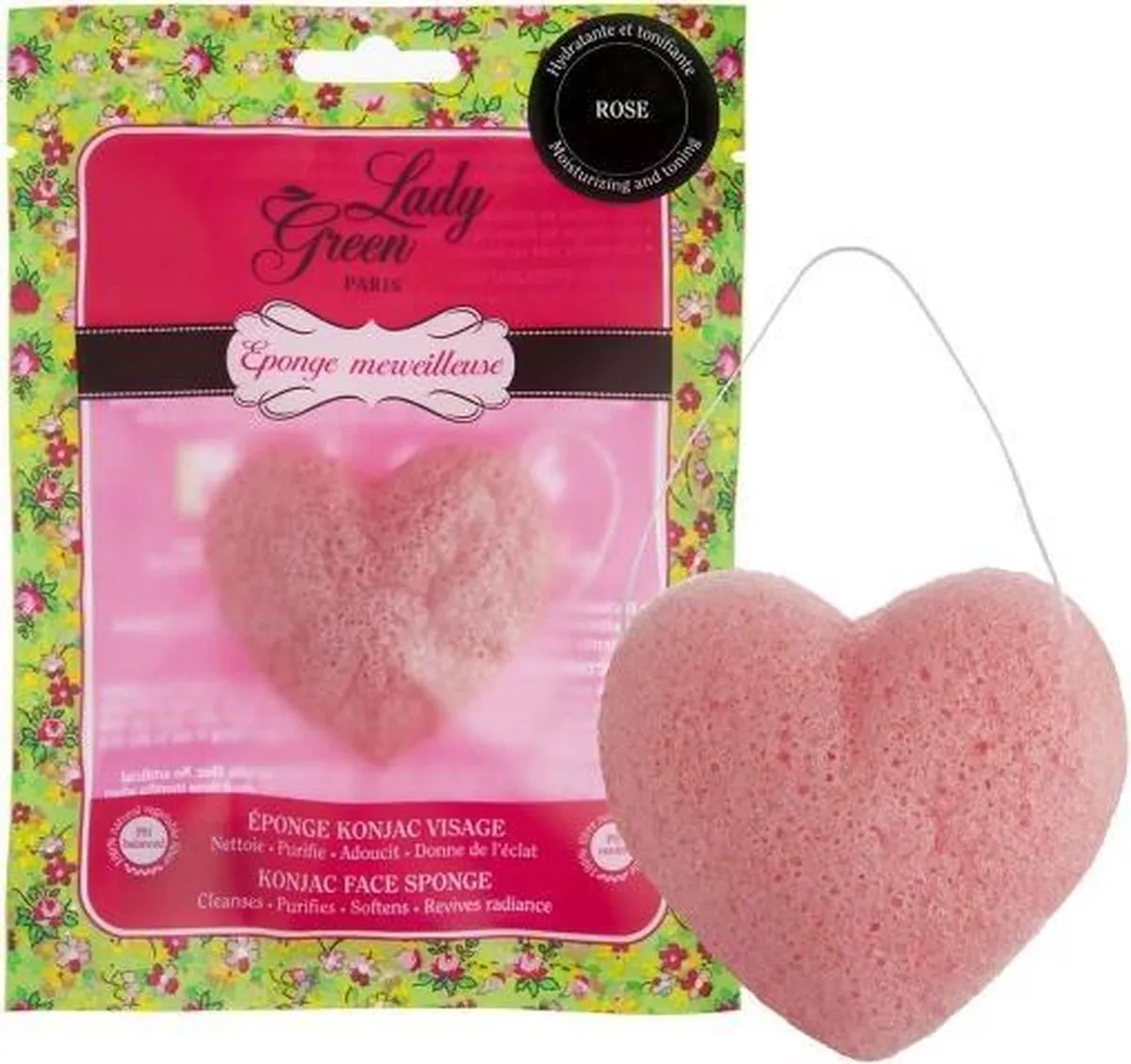 Ladygreen Sponge for face rose (1 stuk)