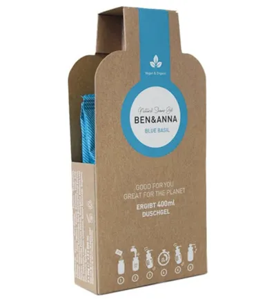 Ben & Anna Showergel flakes blue basil (2 stuks)