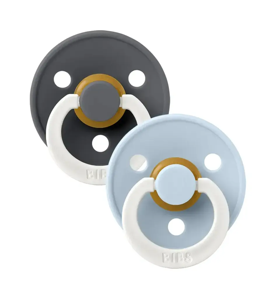 Bibs Fopspeen maat 2 - iron/baby blue night 2pack (2 stuks)