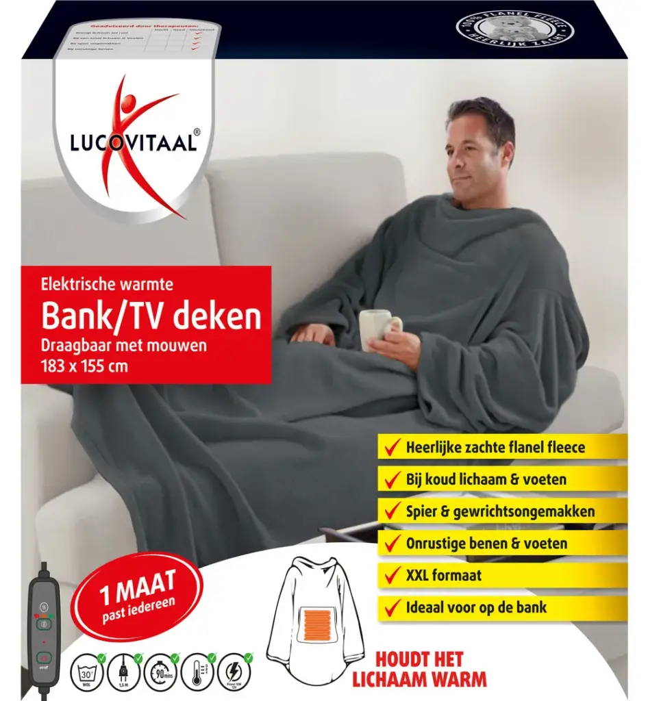 Lucovitaal Elekt. Warmte Bank/Tv Deken (1 stuk)