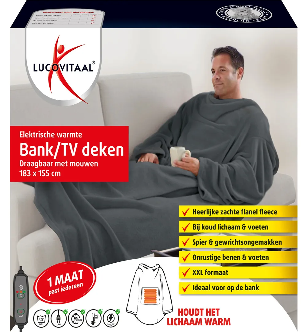 Lucovitaal Elekt. Warmte Bank/Tv Deken (1 stuk)