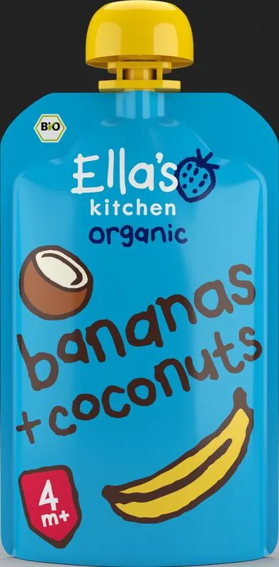 Ella's Kitchen Bananas & coconut knijpzakje 4 + maanden bio (120 gr)