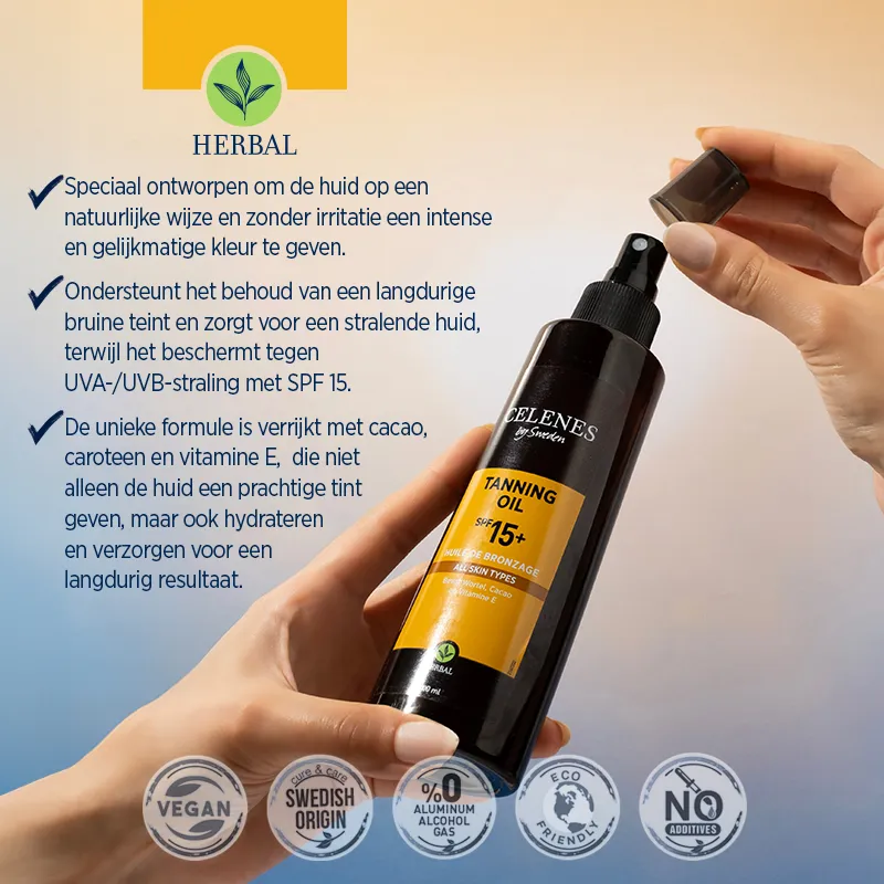 Celenes Herbal tanning oil SPF15+ (200 ml)