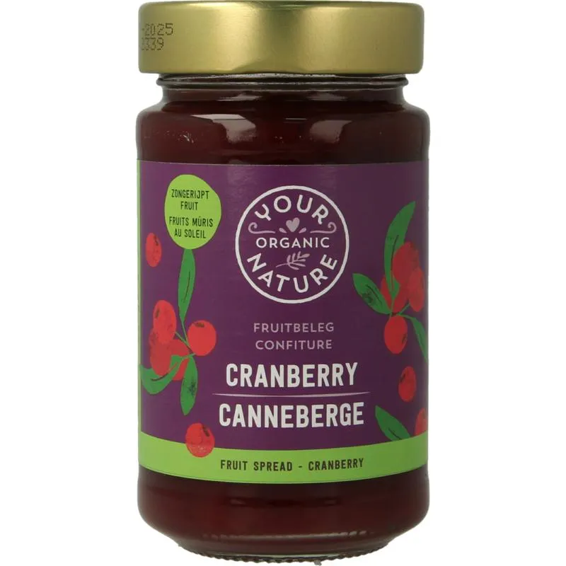 Your Organic Nature Fruit beleg cranberry bio (250 gr)