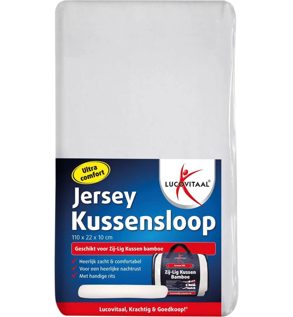 Lucovitaal Kussensloop Jersey Zij-Ligkussen (1 stuk)