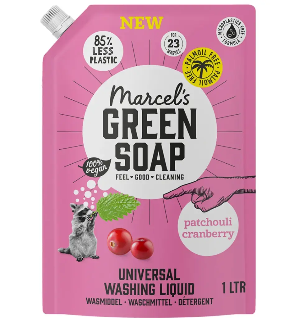 Marcel's Green Soap Wasmiddel Universeel Patchouli & Cranberry Navulling (1000 ml)