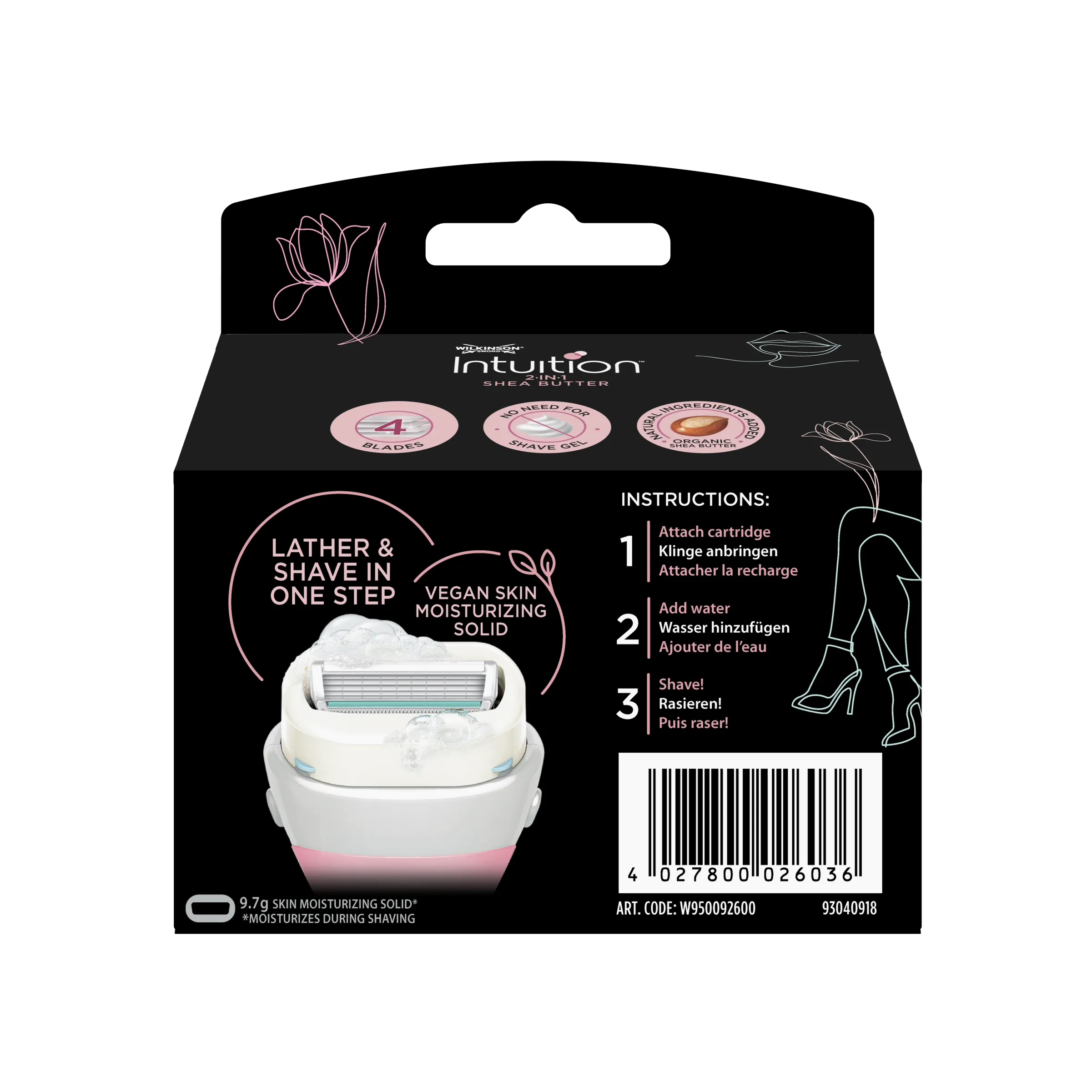 Wilkinson Intuition 2in1 Shea Butter Navulling (3 stuks)