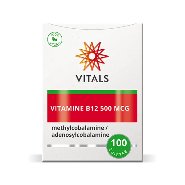 Vitals Vitamine B12 500 Mcg (100 zuigtabletten)