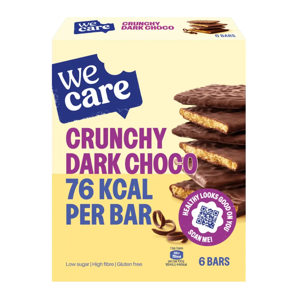 WeCare Bars crunchy dark choco (102 gr)