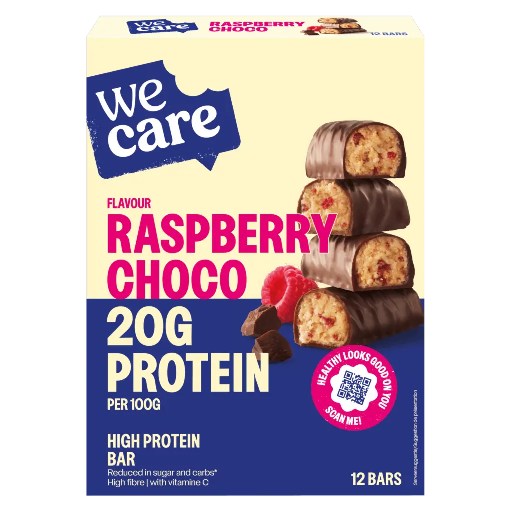 WeCare Bars choco rasberry (12 stuks)