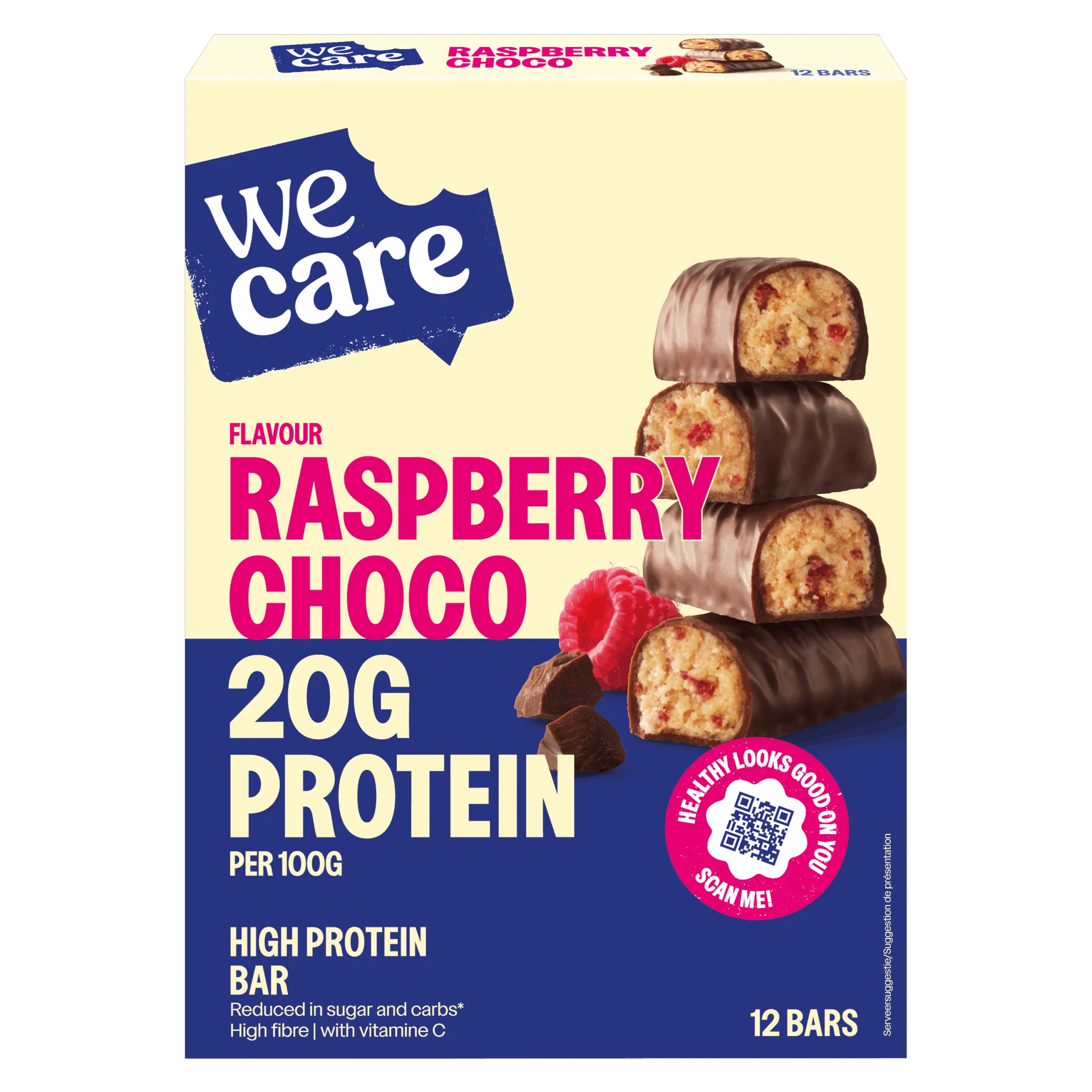 WeCare Bars choco rasberry (12 stuks)