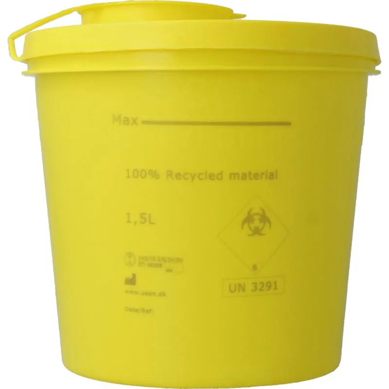 Uson Plast Naaldencontainer 1.5 Liter Geel Gerecycled Plastic (1500 ml)