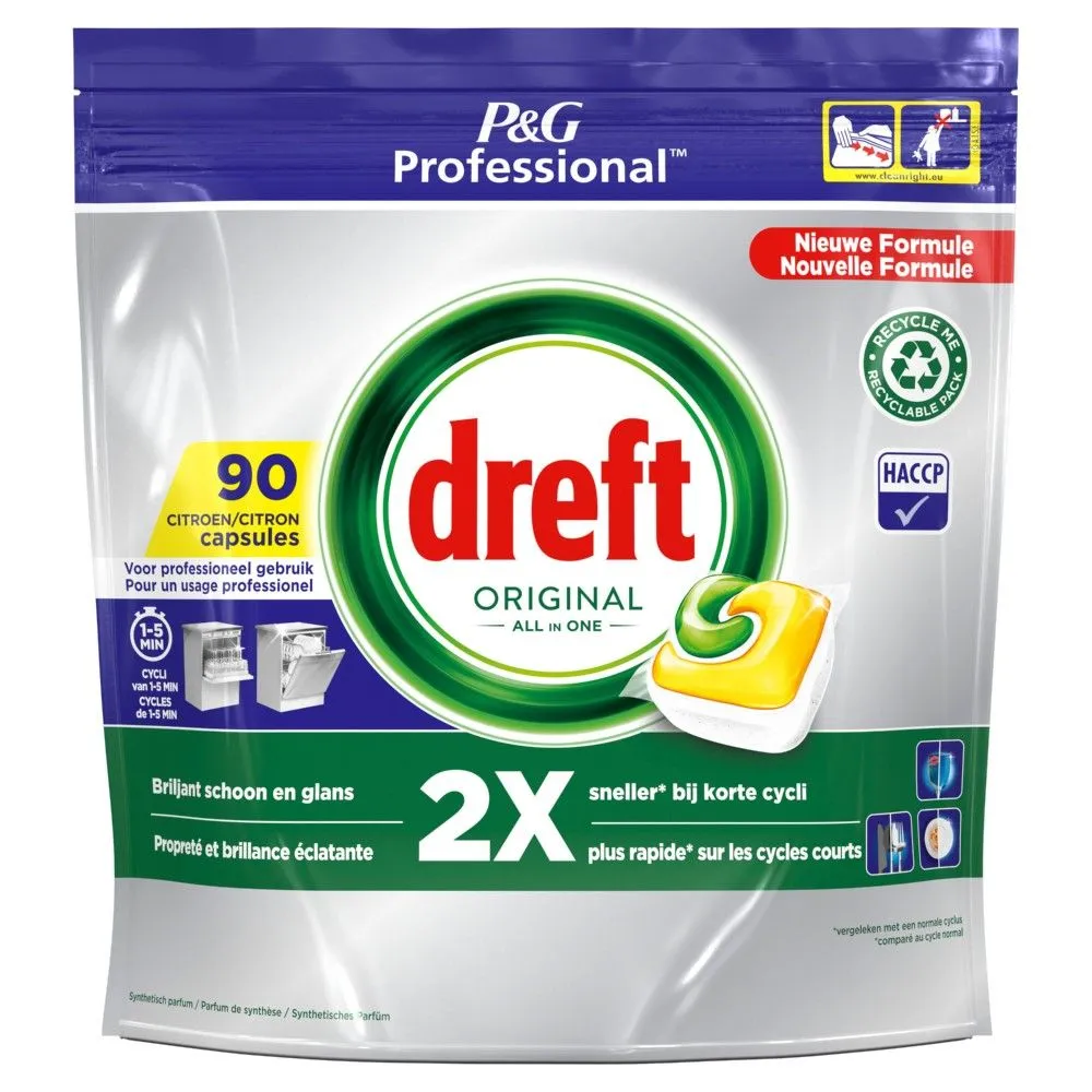 Dreft Professional Vaatwasmiddel Lemon (90 tabletten)