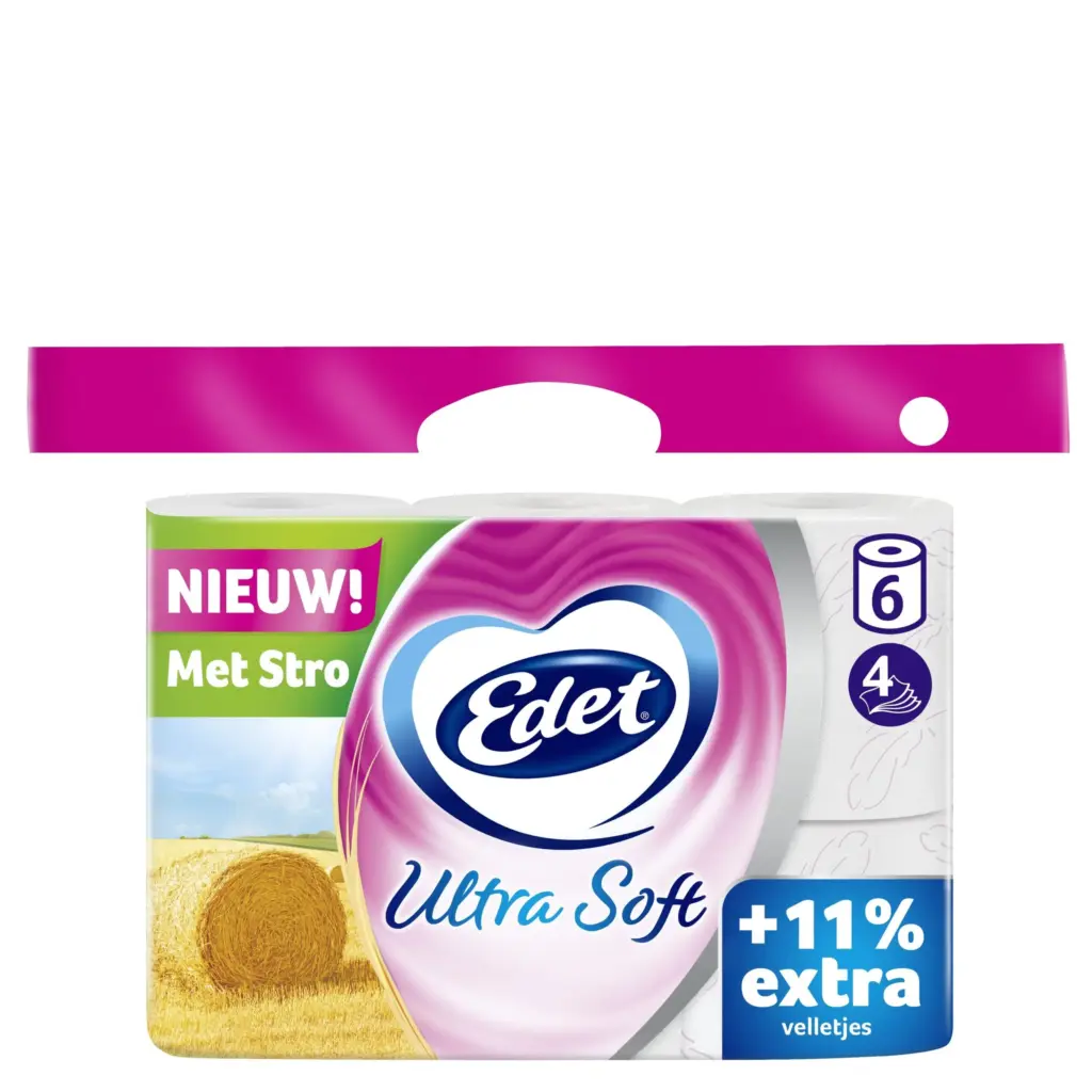 Edet Toiletpapier Ultra Soft 4-Laags Stro (6 rollen)