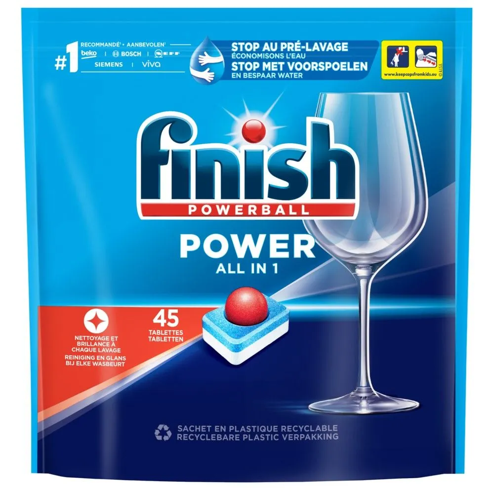 Finish Vaatwastabletten Power All-In-1 Regular (45 tabletten)