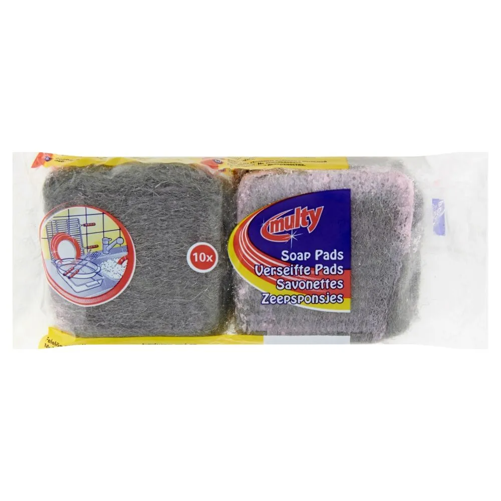 Multy Staalwolspons Met Zeep (10 stuks)