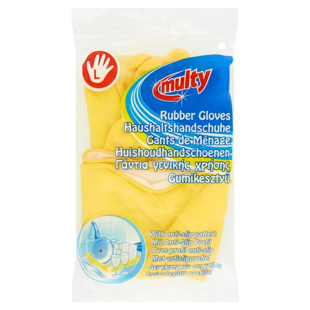 Multy Huishoud Handschoen Latex Large (1 set)