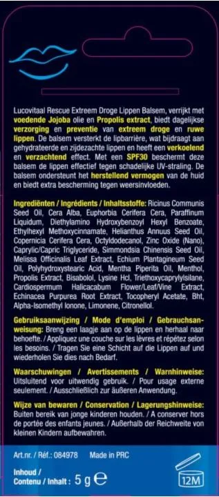 Lucovitaal  Lippenbalsem Rescue Extreem Droge Lippen  (1 stuk)