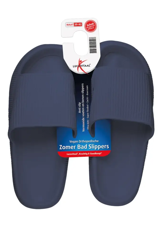 Zomer Badslipper 39-40 Donkerblauw (1 paar)