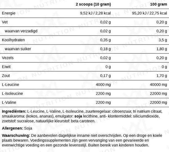 XXL Nutrition Bcaa Poeder Pina Colada (500 gr) - image 2