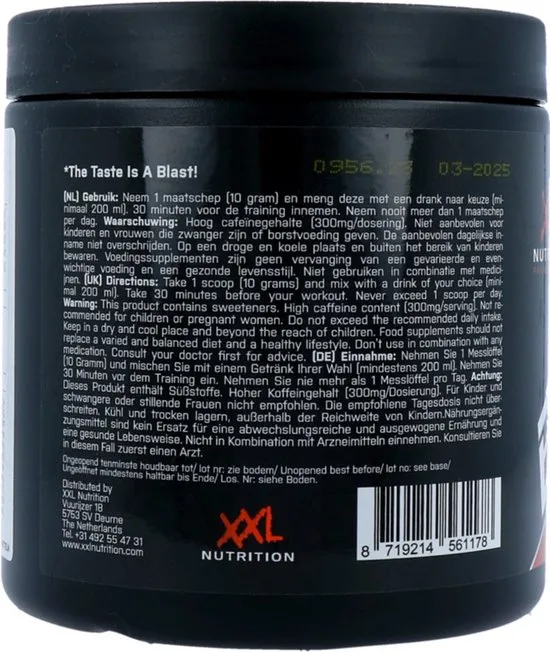 XXL Nutrition Blast Pre Workout Fruit Punch (300 gr)